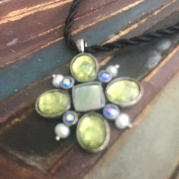 Lia Sophia pendant on black fabric cord - Picture 5 of 12